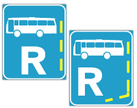 Bus lane reservation sign